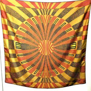 Ken Scott Women's Scarf Geometric 100% Silk Size-35x35 inches